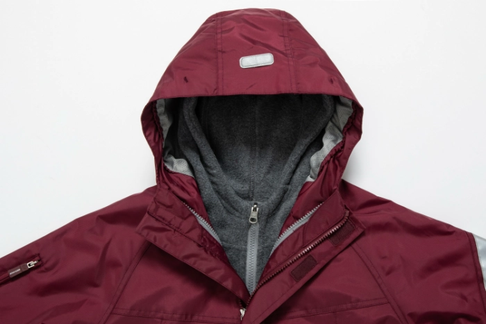 British Academy Detachable Jacket-Wine Red/Grey