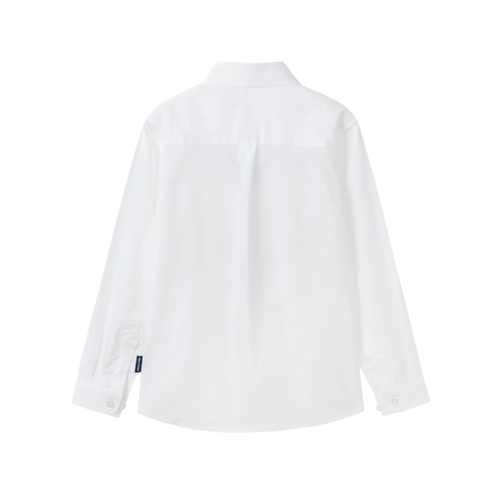 British Academy Girls’ Polar White Wrinkle-Resistant Long-Sleeved Shirt
