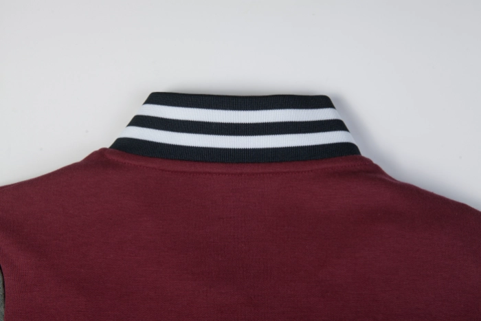 British Preppy Sports Set-Maroon & Dark Gray