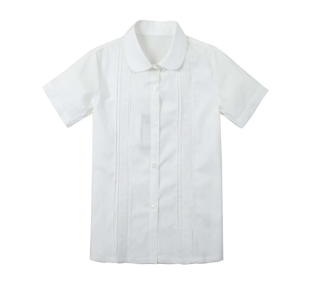 British Academy Girls’ Lace-Trimmed Short-Sleeved Shirt